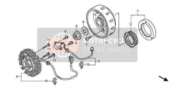 Honda SH125 2011 Generator voor een 2011 Honda SH125